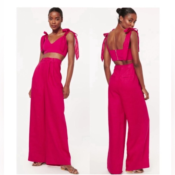 Cami NYC Raspberry Rylie Linen Set - Picture 2 of 7